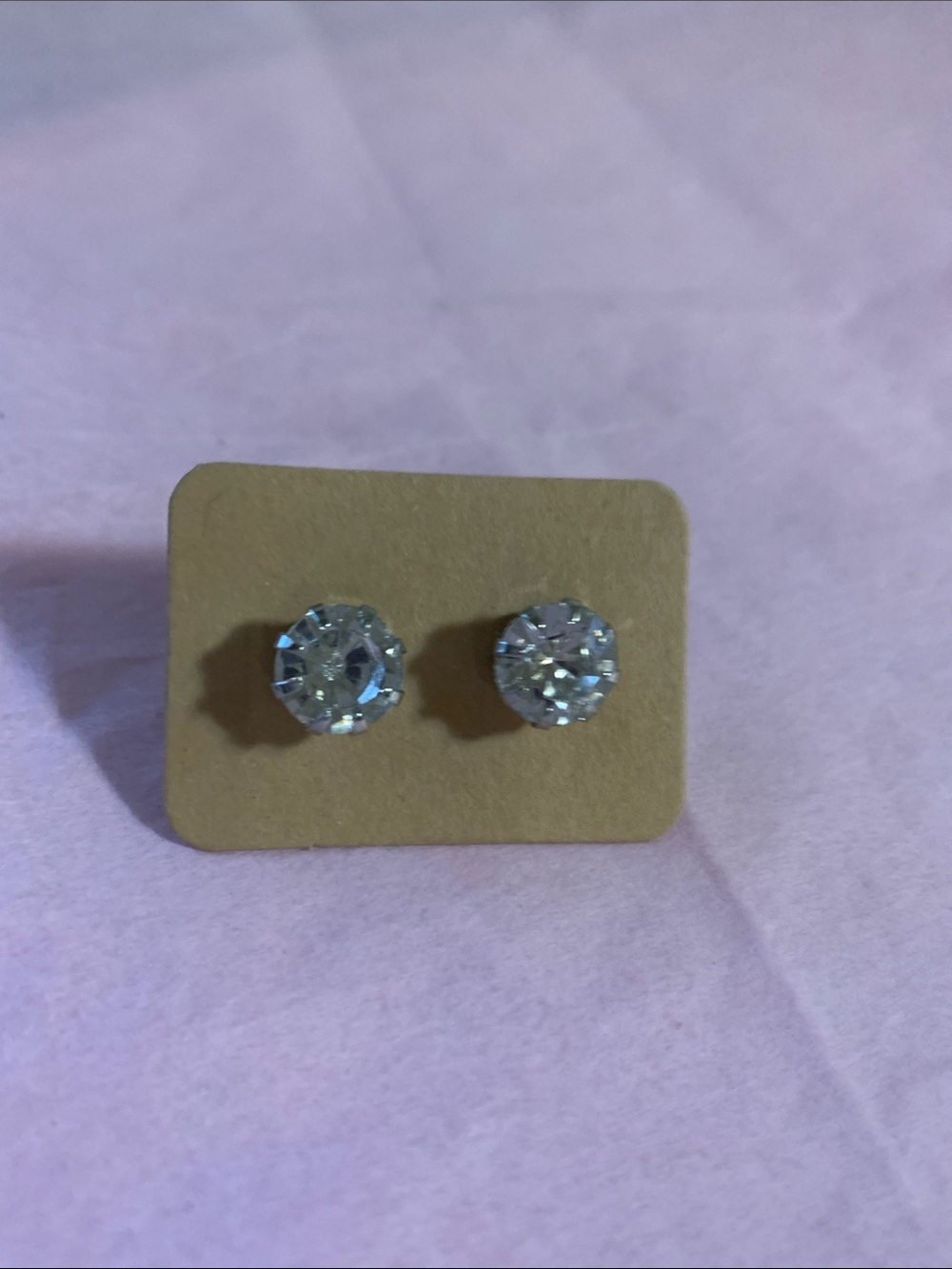 Brilliant Clear Crystal Stud Earrings - Silver Finish